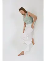 Bol Paça Pantolon Kalın Askılı Body 2li Kadın Takım Beyaz Akbeniz 4219 Beyaz görsel 4